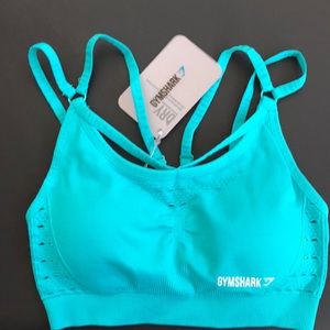 Gym Shark Cross Front Sports Bra Teal Color